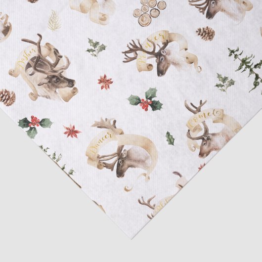 Rendier Boerderij Kerstboom Boerderij | Vakantie Tissuepapier (Detail)