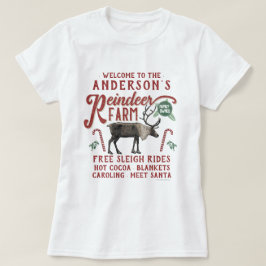 Rendier Boerderij rustieke  boerderij familienaam T-shirt