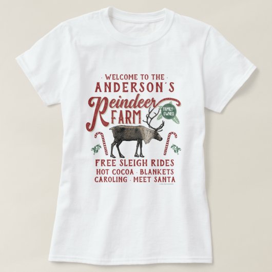 Rendier Boerderij rustieke  boerderij familienaam T-shirt (Design voorkant)