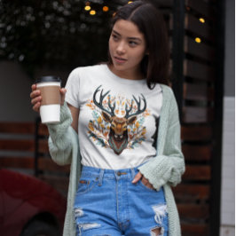 Rendier Boheemse stijl Waterverf T-shirt