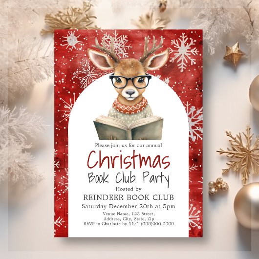 Rendier Book Club Kerstfeest Uitnodiging