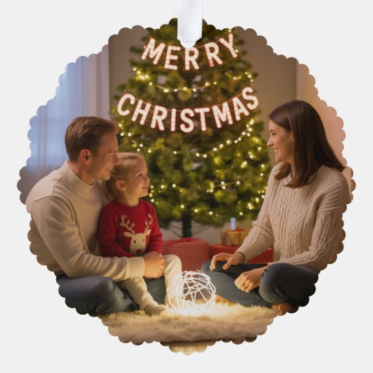 Rendier Bow Kerstvakantie Ornament Kaart (Achterkant)