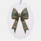 Rendier Bow Kerstvakantie Ornament Kaart (Links)