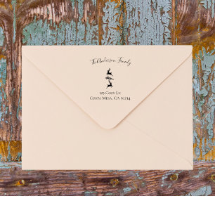 Rendier Branch Duo Familienaam & Retouradres Rubberstempel