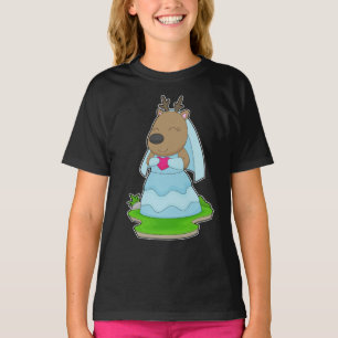 Rendier Bruid Hart Huwelijk T-shirt