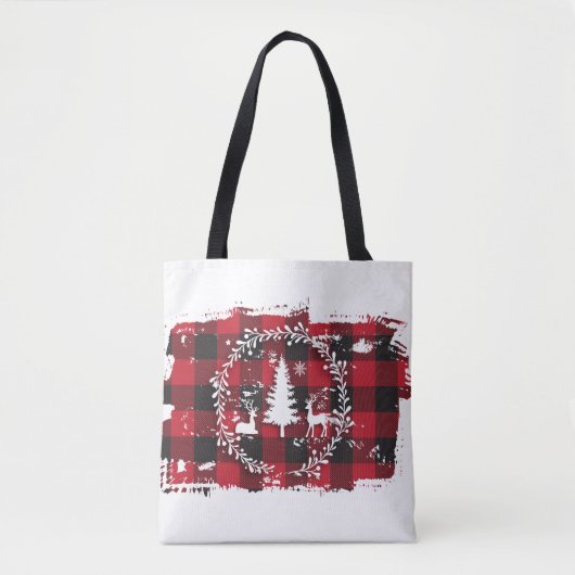 Rendier & Buffalo geruit Tote Bag (Voorkant)