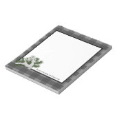 Rendier Buffalo Plaid Gepersonaliseerd | Gray Notitieblok (Linkerzijde)