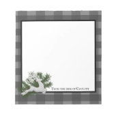 Rendier Buffalo Plaid Gepersonaliseerd | Gray Notitieblok (Voorkant)