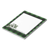 Rendier Buffalo Plaid Gepersonaliseerd | Zwart Gro Notitieblok (Linkerzijde)