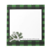 Rendier Buffalo Plaid Gepersonaliseerd | Zwart Gro Notitieblok (Voorkant)