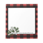 Rendier Buffalo Plaid Gepersonaliseerd | Zwart Roo Notitieblok (Voorkant)