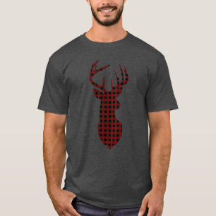 Rendier Buffel Plaid Familie Kerstmis T-shirt