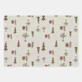 Rendier cadeauverpakking | Drie vellen | WATERVERF (Voorkant)