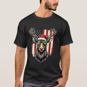 Rendier Camo Amerikaanse Vlag Kerst Panama X Mas T-shirt