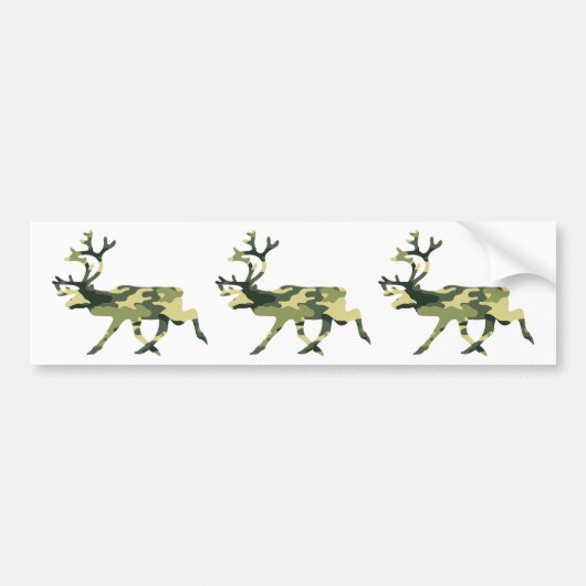 Rendier / Caribou bos camouflage / Camo Bumpersticker (Voorkant)
