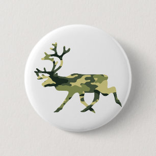 Rendier / Caribou Bos Camouflage / Camo Ronde Button 5,7 Cm