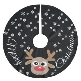 Rendier Cartoon Kerst Zwart Wit Sneeuwvlokken Kerstboom Rok