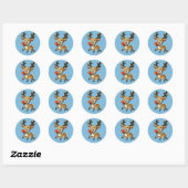 Rendier cartoon plezier ronde sticker (Vel)