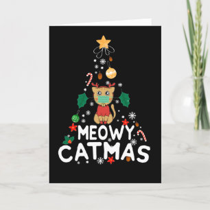 Rendier Cat Meowy Catmas Quarantine Kerstmis Feestdagen Kaart