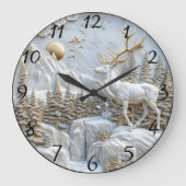 Rendier Charm voor Kerstmis Grote Klok (Voorkant)