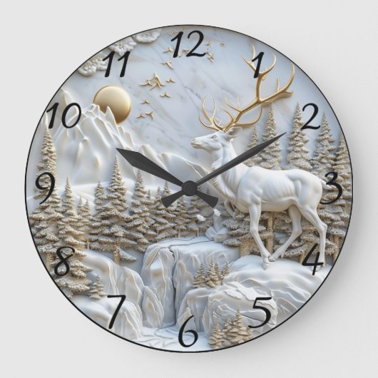 Rendier Charm voor Kerstmis Grote Klok (Voorkant)