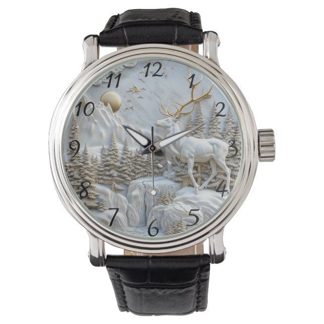 Rendier Charme voor Kerstmis Horloge (Voorkant)