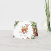 Rendier Christmas Baby shower Dank u Bedankkaart (Voorkant)