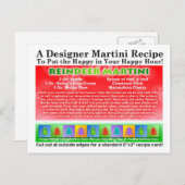 Rendier Christmas Martini Recept Briefkaart (Voorkant / Achterkant)