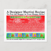 Rendier Christmas Martini Recept Briefkaart (Voorkant)