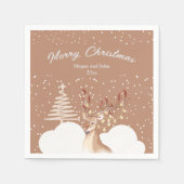 Rendier Christmas Party Brown Servet (Voorkant)