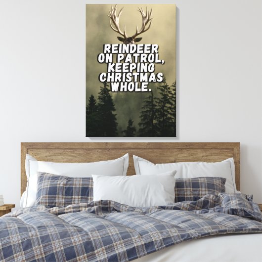 Rendier Christmas Statement Canvas Muurkunst (Insitu (Slaapkamer))