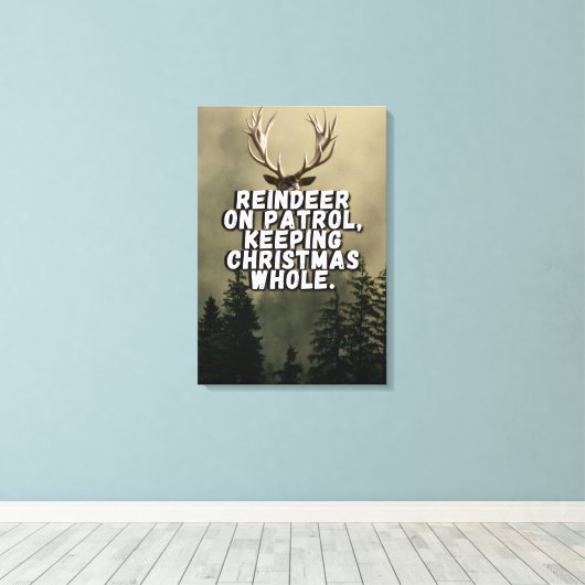 Rendier Christmas Statement Canvas Muurkunst (Insitu (Houten vloer))