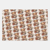 Rendier Christmas Wrapping Paper Flat Sheet-3sets (Voorkant)