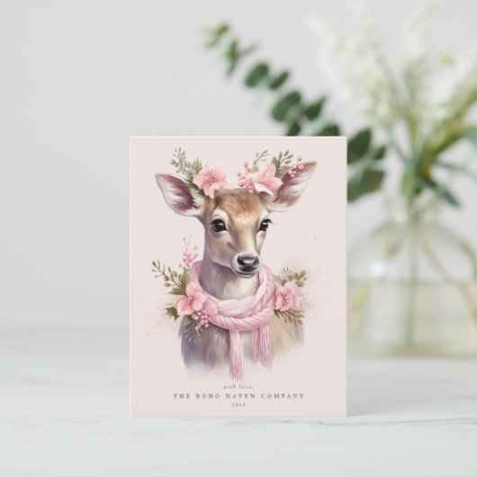 Rendier Corporate/Family Retro Holiday Flat Kaart (Staand voorkant)