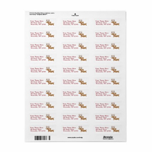 Rendier Dachshund Kerst Adresetiketten Doxie Etiket (Full Sheet)