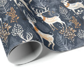 Rendier Delights - Feestelijke Silhouetten Cadeaupapier (Rol Hoek)