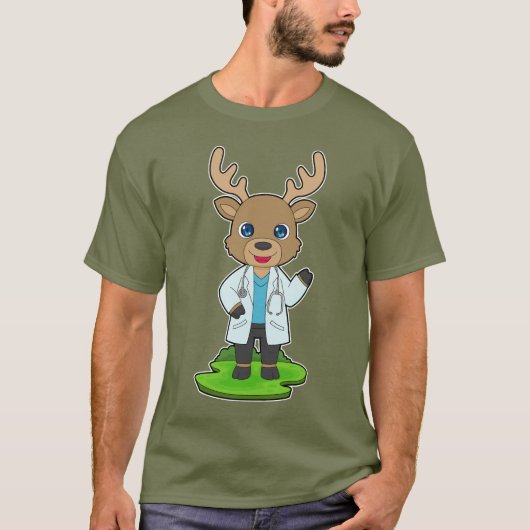 Rendier Dokter Stethoscoop T-shirt (Voorkant)