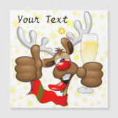 Rendier Dronken Grappige Kerst Karakter Magnetische Uitnodiging (Voorkant)