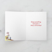 Rendier Droppings Kerstmis Grappige Kaart (Binnen)