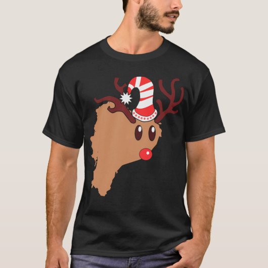 Rendier Ecuador Kerstmis Rendier Antlers T-shirt (Voorkant)