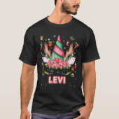 Rendier Eenhoorn Gezicht Levi Kerstmis Mistletoe O T-shirt (Voorkant)