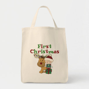 Rendier Eerste Kerstmis T-shirts en geschenken Tote Bag