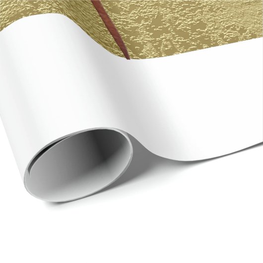Rendier elegant  goud wit gestreept cadeaupapier (Rol Hoek)
