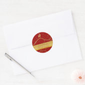 Rendier elegante gouden Kerstmis groet Ronde Sticker (Envelop)