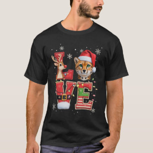Rendier ELF Kerstman Hoed Liefde Jachtluipaard Die T-shirt