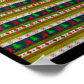 Rendier en kerstboom breipatroon  poster (Hoek)