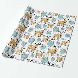 rendier- en kikkerpatroon cadeaupapier