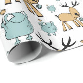 rendier- en kikkerpatroon cadeaupapier (Rol Hoek)