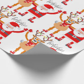 Rendier en Santa Wrapping Papier (Hoek)