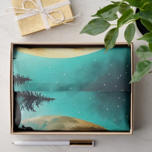 Rendier en Sleigh volle maan Tissuepapier (Geschenk)